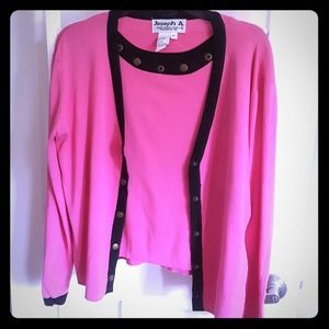 Joseph A pink sweater set